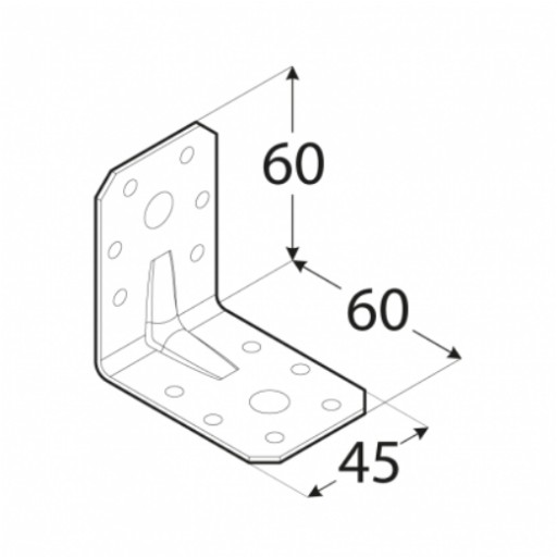 UHLOVÁ TYČ KPL6 TEPSÁRSKA KĹBKA 60x60x45x2 10 KS