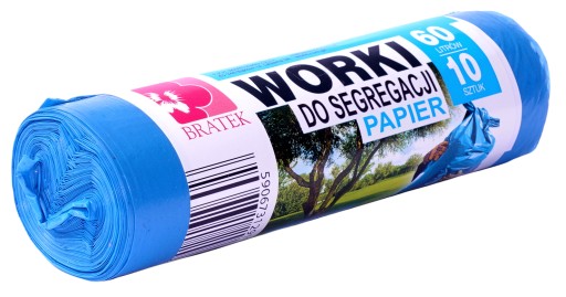 Papierové vrecia na triedenie 60L, 10 ks, silné