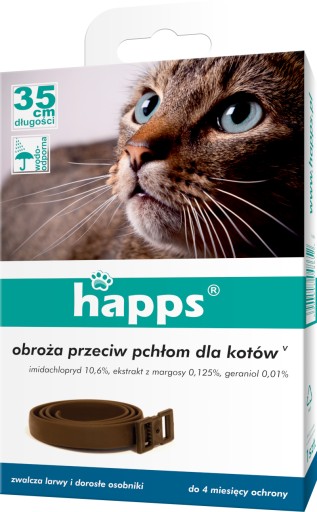Obojok proti BLCHÁM PRE MAČKY HAPPS VODEODOLNÝ BROS 35 CM