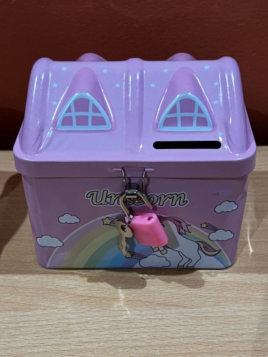 KRABIČKA NA UNICORN RUŽOVÉ PRASIATKO S VISIACÍM ZÁMKOM PRE DETI