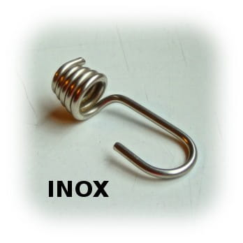 Háčik INOX nerezový pružinový hák 8mm silná PL pružina z nerezovej ocele