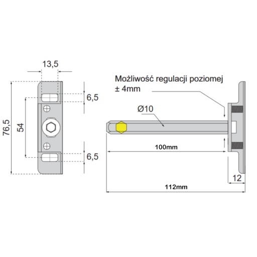 NEVIDITEĽNÁ DRŽÁKA POLICE NEVIDITEĽNÁ MONTÁŽ POLICE 10x100mm OCEL