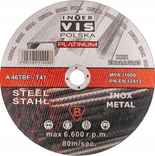 INTER-VIS KOVOVÉ REZNÉ KOTOUČE 230X2,0 INOX OCEL