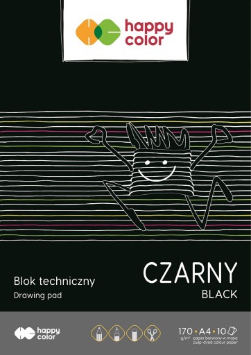 TECHNICKÝ BLOK A4 170g 10k Happy Color ČIERNA