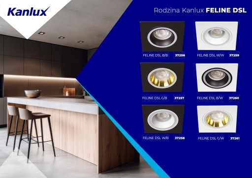 Kanlux FELINE DSL W/B štvorcové stropné očko, kód 37258