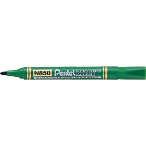 Permanentný popisovač Pentel N850, okrúhly hrot, ZELENÁ FARBA 4,5 mm