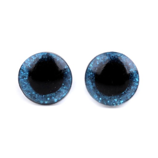 GLITTER BLUE MASKOT EYES 10 mm