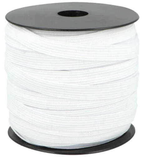 PLETENÁ GUMA Ploché šitie 1cm 10mm - 10m BIELA