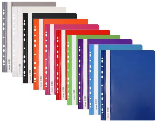 Tvrdá závesná zložka A4 PVC mix 10 farieb BIURFOL ST-02 SET