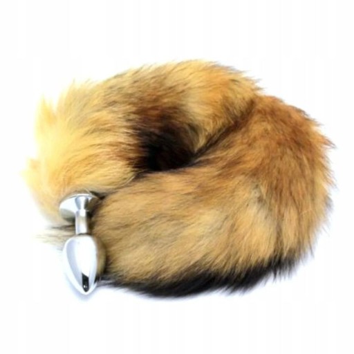 Análny kolík FOX TAIL, nadýchaná hnedá kožušina, FOX KITA ANAL PLUG