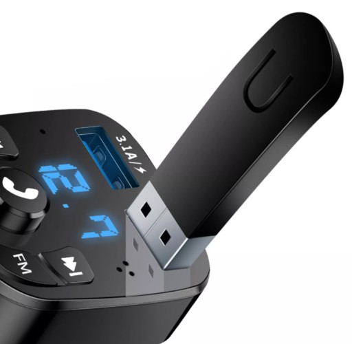 FM BLUETOOTH VYSIELAČ USB 3.1A QC 3.0 NABÍJAČKA
