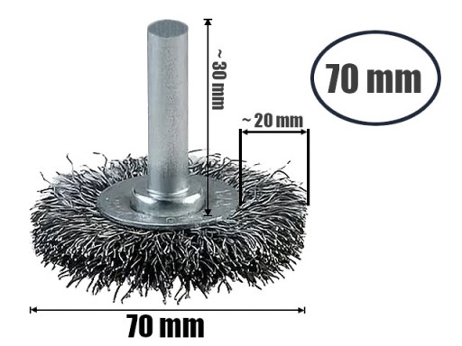 DRÔTENÁ KOTÚČOVÁ KEFA NA VŔTAČKU S DRŽIKOM SZCZOTPOL 70 mm PL