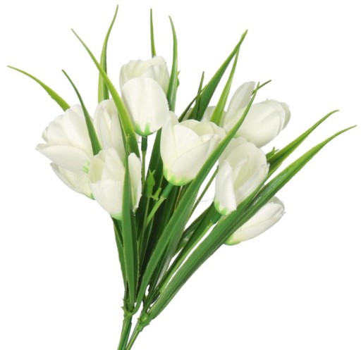 TULIPÁNY KYTICE TULIPÁNOV UMELÉ BIELE KVETY V KYTICI TULIPÁNOV 10 ks