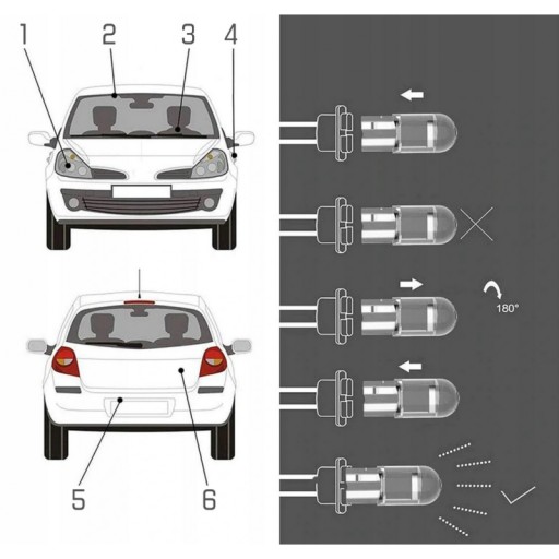 LED ŽIAROVKA W5W 12V 1XF10 CELOSKLENÁ 2 KS. BIELE PARKOVACIE SVETLO