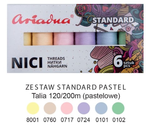 Ariadna závity 120 Štandard 200m 6 ks. - PASTEL