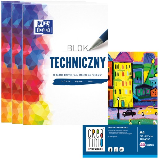 Technická podložka Oxford A4, 10 farebných listov