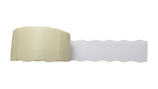 Páska do dvojradového etiketovacieho stroja 26x16mm, vlnité etikety, biela, cena 5 ks
