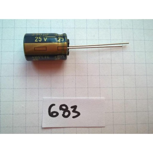 Elektrolytový kondenzátor 390uF 25V 10X16 105C FC x5