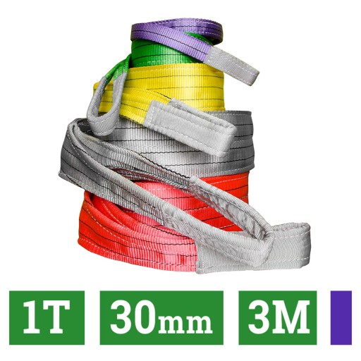 1T 30MM 3M popruh na žeriav so slučkami