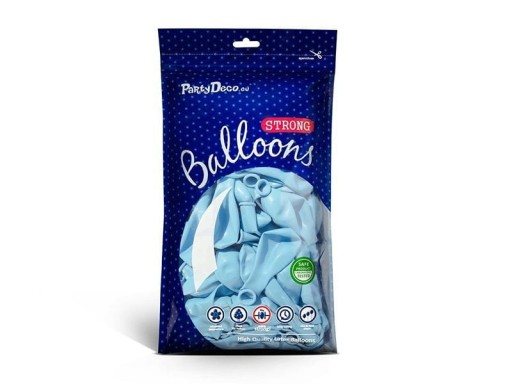 BALÓNY SVETLOMODRÉ pastelové silné 27 cm 12 palcov 50 ks na girlandy