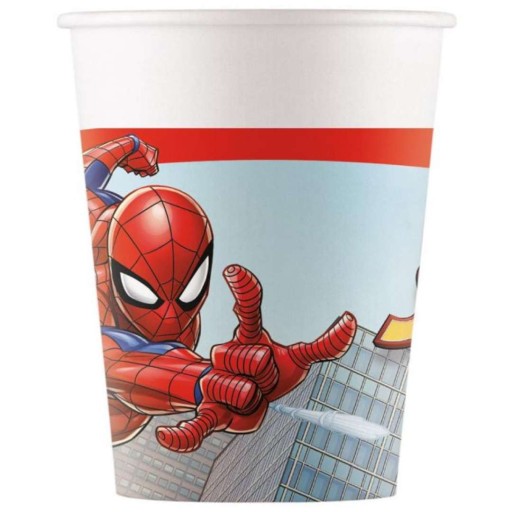 SPIDERMAN MARVEL jednorázové MCU Spiderverse papierové poháriky 200 ml 8 ks