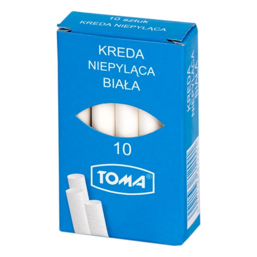 Biela bezprašná školská krieda, 10 ks