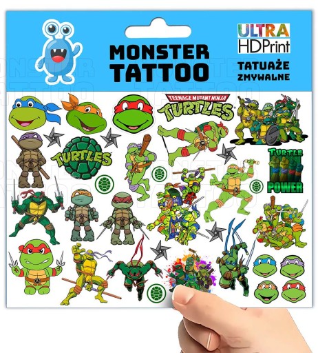 UMÝVACIE TETOVANIE PRE DETI TEENAGE NINJA KORYTNAČKY ORIGINÁLNE DIZAJNY