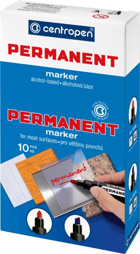 CENTROPEN 8576 čierny permanentný popisovač, rez