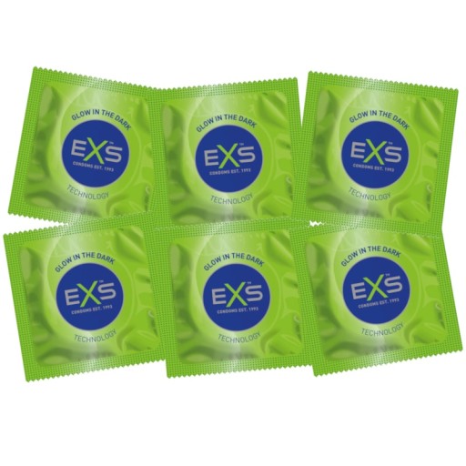 EXS GLOW kondómy 1 ks svietiace v tme klasické vlhčené