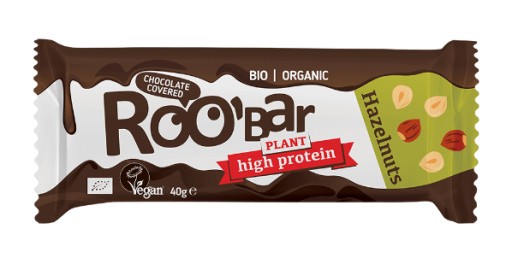 Proteínová tyčinka s lieskovými orieškami, bezlepkový bio 40G ROOBAR