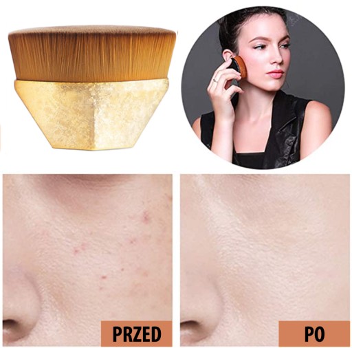 Hustý BRUSH pre rovnomerný, mäkký, ZLATÝ tekutý podklad + krabička