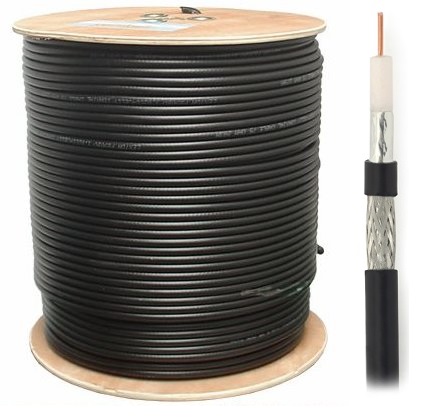 Kábel Drôt potiahnutý gélom RG6 TriShield 113 PE CU 1m