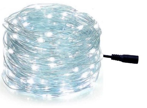 LED girlandy studenej bielej farby, ozdoby na vianočný stromček, 5 m