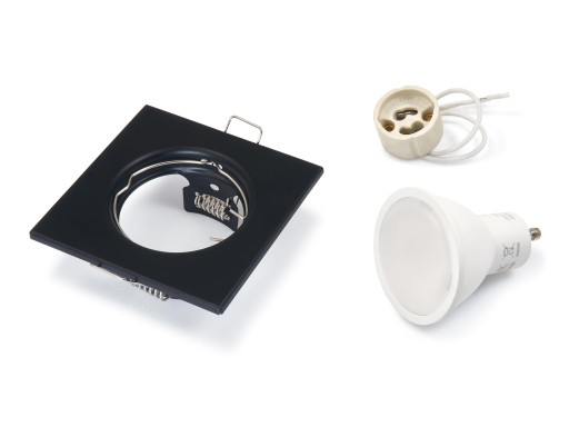 SET ČIERNYCH HALOGÉNOVÝCH SVIETIDEL + LED 3W + GU10