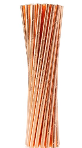Rúrky (slamky) z papiera. zlatá, 6x197mm / 24 ks (lesklý vzor)