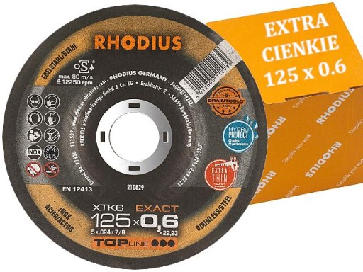 RHODIUS rezací kotúč na kov 125 x 0,6 ČIERNA OCEL, INOX, ALU