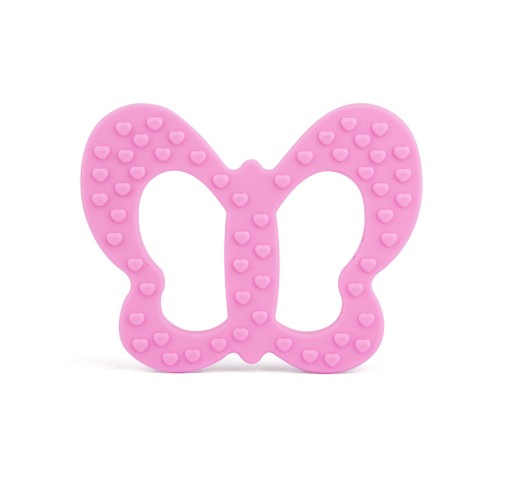 Silikónové hryzátko, ktoré upokojuje motýľa