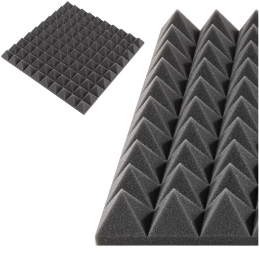 3D NÁSTENNÁ DEKORÁCIA PYRAMÍDA Štvorcová dekorácia šedé svetelné boxy do štúdiovej miestnosti