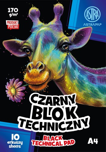 Technický blok ASTRA, čierny A4, 10 listov/listov