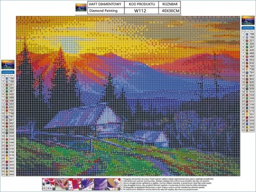 Diamantový vyšívací SET KRAJINA Diamantová maľba MOUNTAINS PICTURE 5D Mozaika
