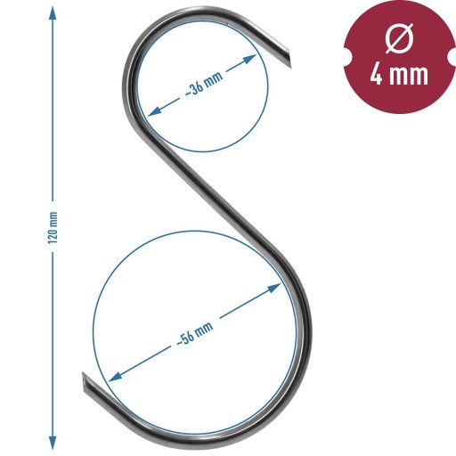 Háčik na fajčenie S 4mm 120mm 1 ks.