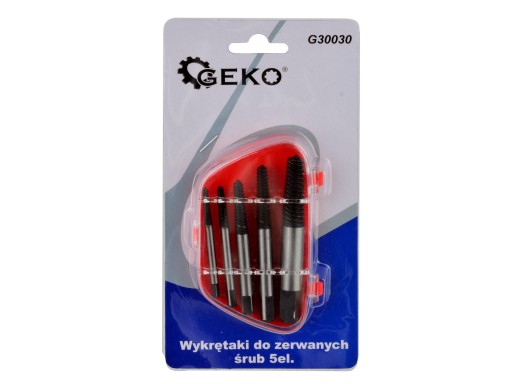 Vyťahovače zlomených skrutiek, 5 kusov. malá sada GEKO G30030
