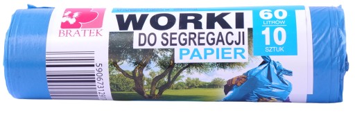 Papierové vrecia na triedenie 60L, 10 ks, silné