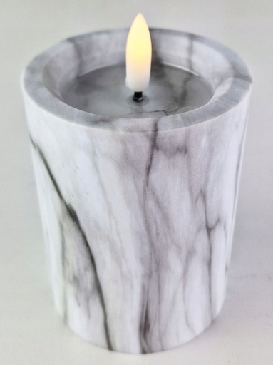 Dekoratívna sviečka na batérie 10 cm, farba Grey Marble, LED až 30 dní