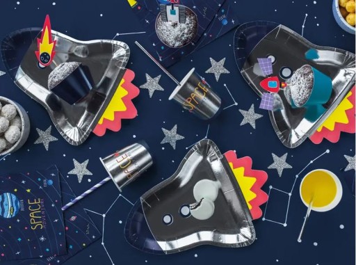 PAPIEROVÉ taniere tanier ROCKET 6 ks Narodeninová párty COSMOS
