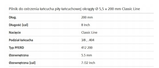 Pferd Pilník na ostrenie reťaze 5,5 mm 1 ks.