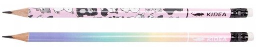 Trojuholníková školská ceruzka s gumou Tvrdosť HB PASTEL ANIMALS Kidea