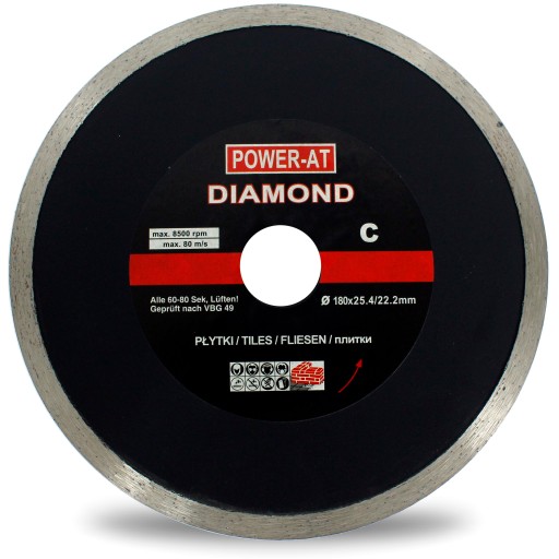 HLADKÝ DIAMANTOVÝ KOTÚČ NA KERAMICKÚ GLAZU 180x25,4 mm