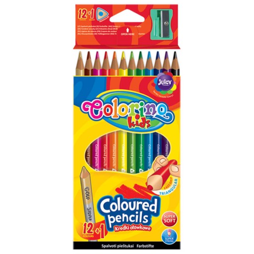 COLORINO farbičky TRIANGULAR SCHOOL, MÄKKÉ, 12 FARIEB Orezávatko