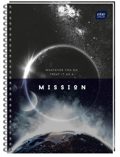 Kockovaný zápisník INTERDRUK A4-100 - MISIA KOSMOS